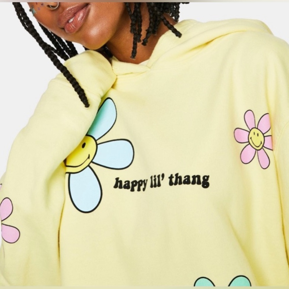 BSR Smiley Sweatshirt Hoodie by Sami Ryan Happy Lil Thang size Small